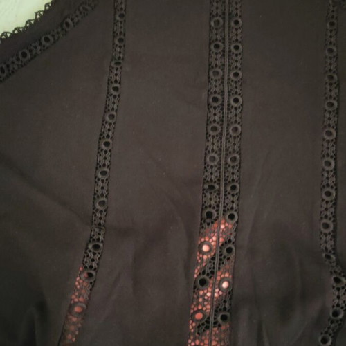 Stradivarius black summer top size Small like new with lace circles