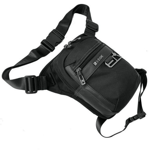 Leastat 9327 men's waist and leg bag black, waterproof, new