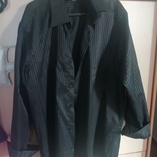 Shirt medium black and gray with cuffs like new