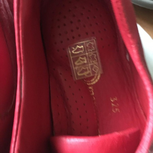 Women's red leather loafers new, size 38, sporty style