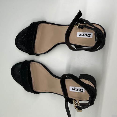 Dune London sandals new black glitter with gold buckle size 41