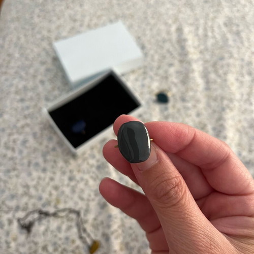 Ring from the blots series by Petridis, size around 54, new, gray