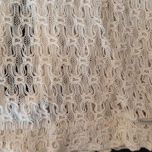 Toi Moi blouse L beige knit transparent like new