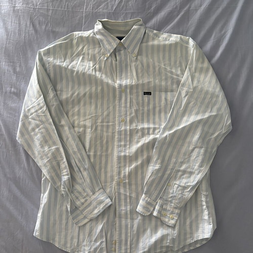 Faconnable Button-Down Shirt like new, white and turquoise, size L