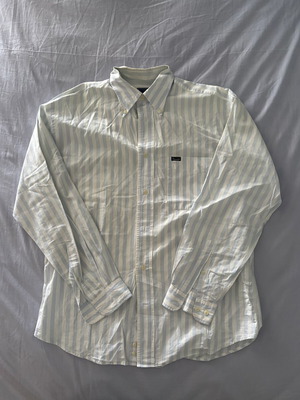 Faconnable Button-Down Shirt like new, white and turquoise, size L