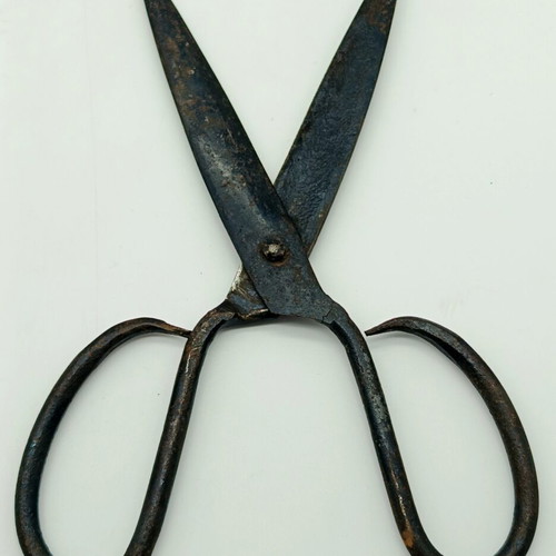 Pair of pre-war scissors and hook used, antique tools