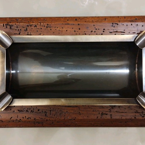 Handmade Ashtray from Tin and Wood