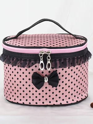 Νεσεσέρ ροζ πουά καινούργιο με φιόγκο