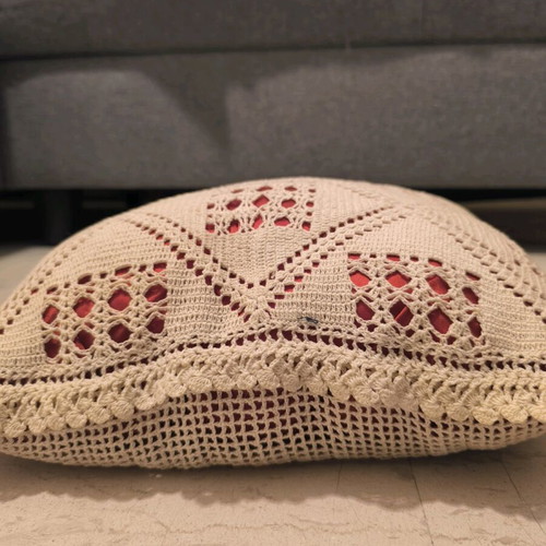Traditional sofa pillows used, set of 2, handmade