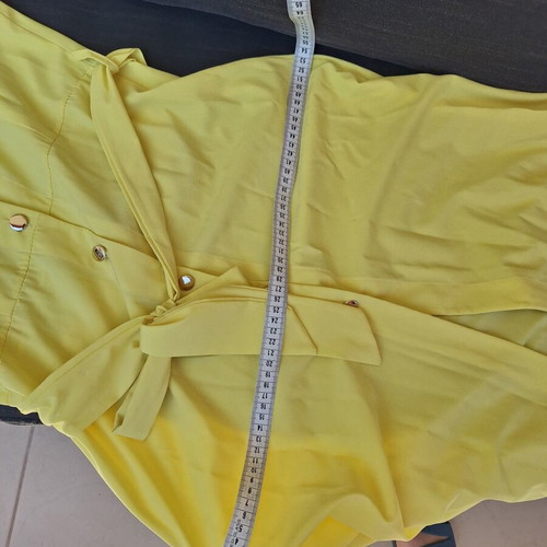 Yellow maxi dress with buttons and belt like new