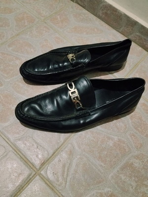 Dolce & Gabbana Ariosto ανδρικά δερμάτινα μοκασίνια σε μαύρο, μέγεθος 44