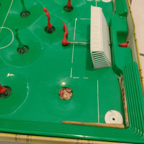 Action Soccer Foosball Table used, missing one player and flags