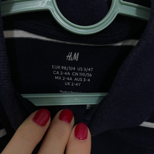 Σετ παντελόνι Polo Ralph Lauren και ριγέ πόλο μπλουζάκι H&M, μέγεθος 98/104