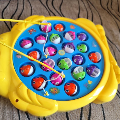 Interactive fishing game used, educational toy