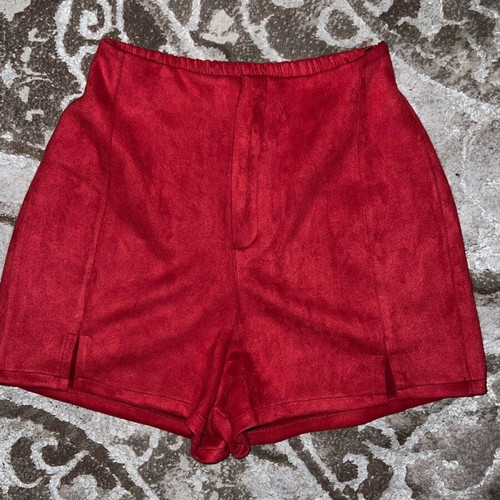 Suede shorts new red, sizes M/L
