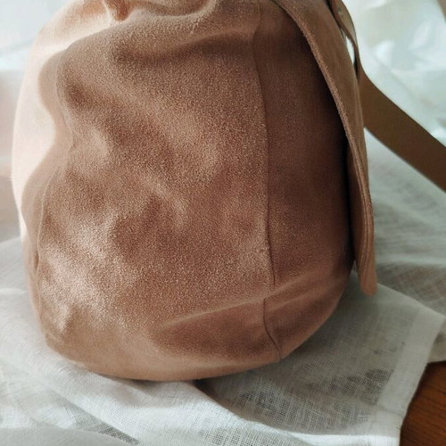Shoulder bag made of genuine suede like new, hand painted