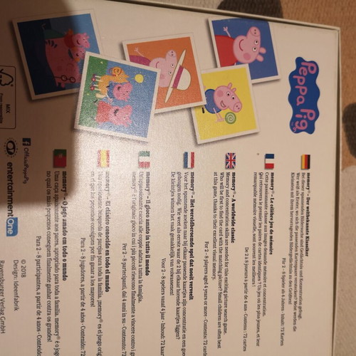 Peppa Pig Memory board game used, Ravensburger, 2+ players 4+ years