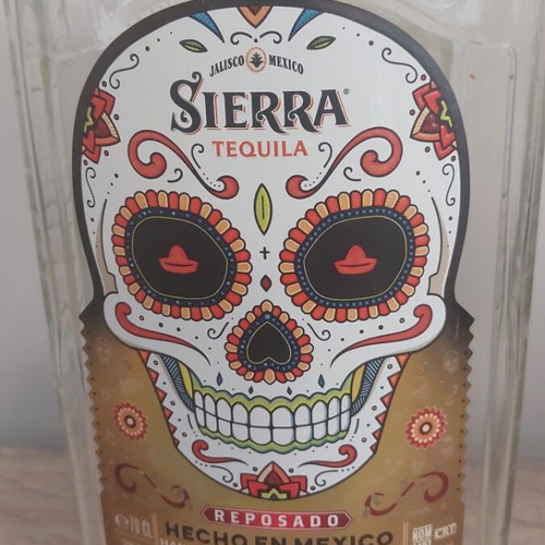 Sierra Tequila bottle, empty