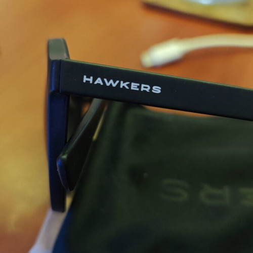 Hawkers round sunglasses, polarized lenses, black