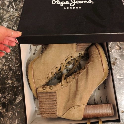 Pepe Jeans high-heeled ankle boots like new, brown, size 39