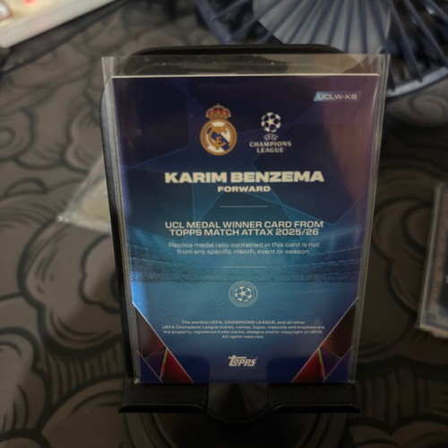 Topps UEFA Champions League Karim Benzema UCL Medal Winner Card 2016/17