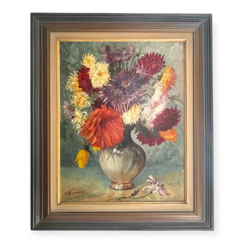 Zlatanis Flowers Oil Painting on Canvas 60x70cm Exterior Like New
