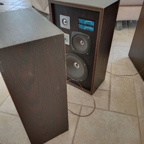 Vintage floor-standing speakers used, 80W, 8 ohms, 3-way with equalizer