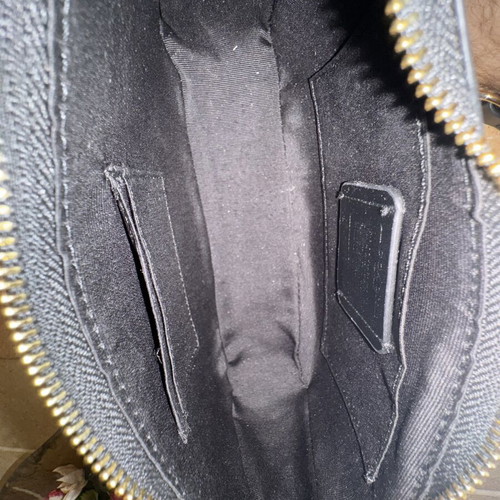 Coach Teri Signature Canvas Shoulder Bag used, dark brown and black