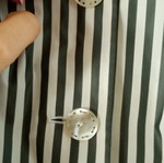Striped women's autumn jacket Eugen Klein like new, gray and white