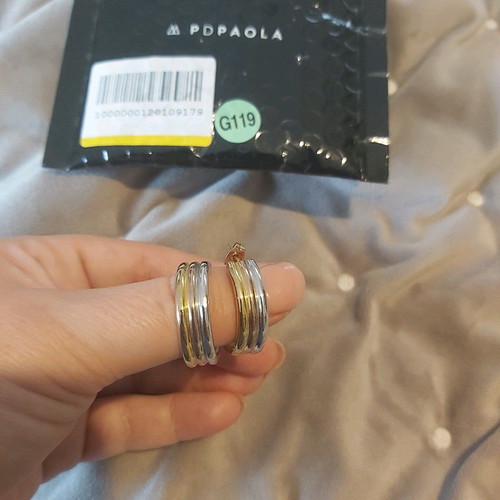 Pd Paola hoop earrings new, silver-pink-gold