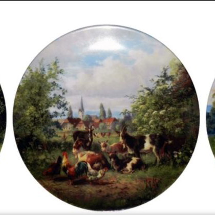 Seltmann Weiden wall plate collection 6 pcs "Animals of Our Village" new