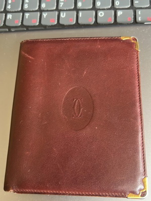 Cartier Must Line Bifold Bordeaux Gold leather wallet used