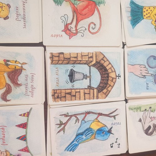 PLAY2TALK educational illustrated cards set with pouch, 33 pieces