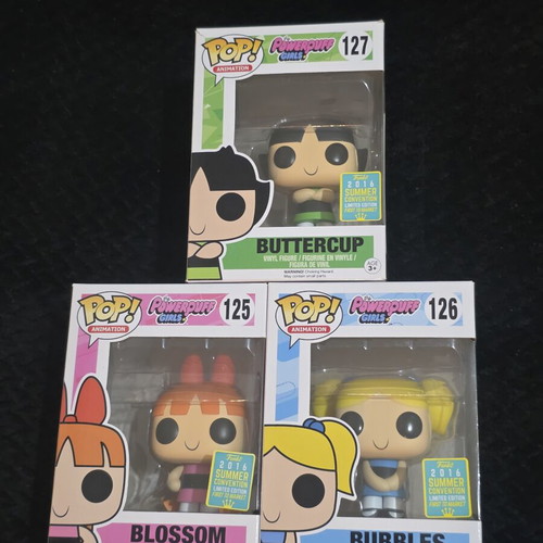 Funko Pop Powerpuff Girls Bundle used, Blossom Bubbles Buttercup 2016