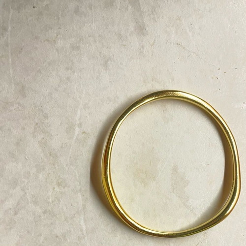 Pandora irregular shaped bangle bracelet, gold tone, size S