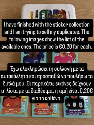 World Cup stickers like new, pack of 153