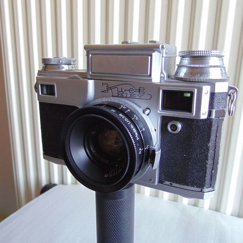 Kiev 3A 1956 camera used with 3 lenses and accessories