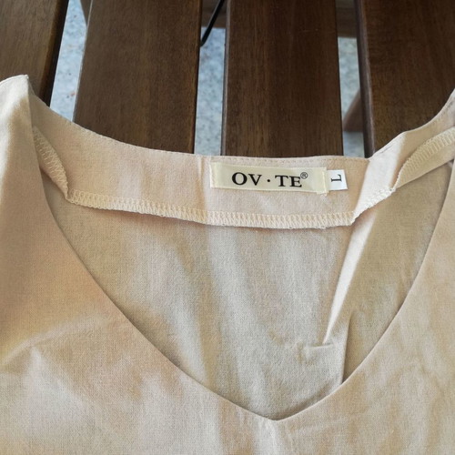 Linen tunic size L new, ecru color