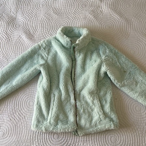 Fur jacket size 8, turquoise