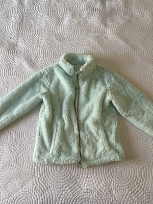 Fur jacket size 8, turquoise
