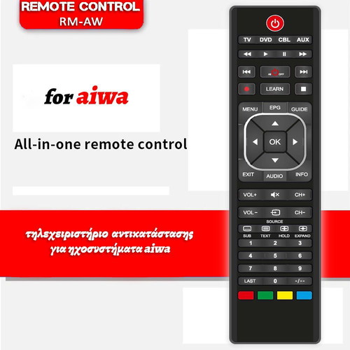 Replacement remote control for Aiwa audio systems new