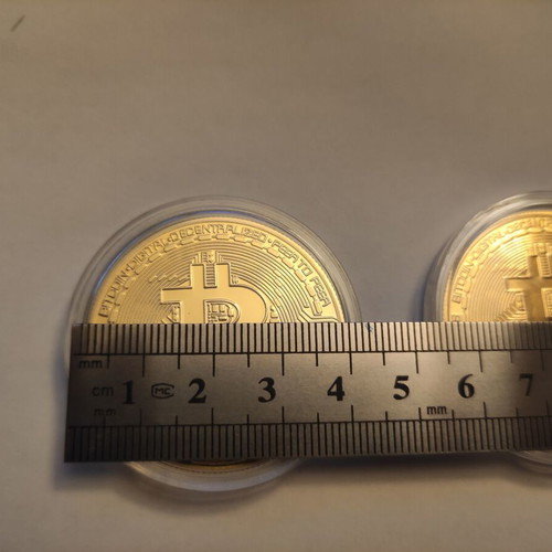 BitCoin coins new, gold color, pack of 2 pieces