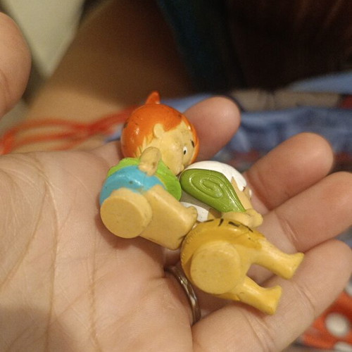 Vintage Flintstones figures Pebbles and Bamm-Bamm used