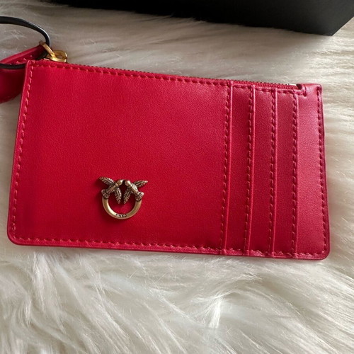 Authentic Pinko leather card holder new, red