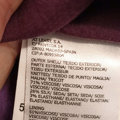 HOSS Intropia dress used, viscose and silk, size large, purple
