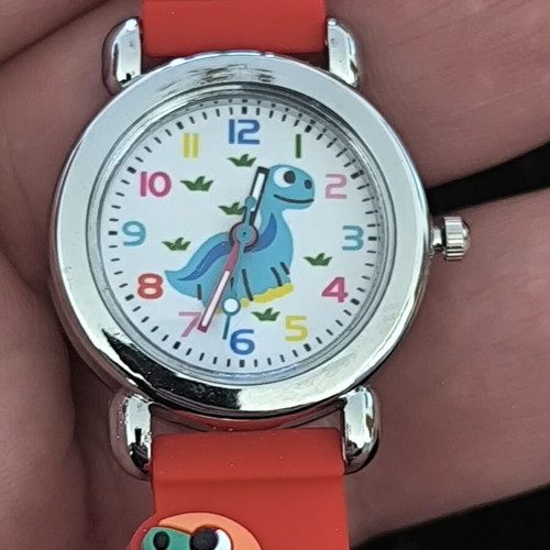 Children's wristwatch with dinosaurs and colorful silicone strap new