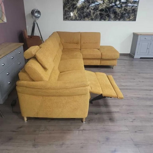 Dakar corner sofa new, cinnamon fabric with electric relax mechanism