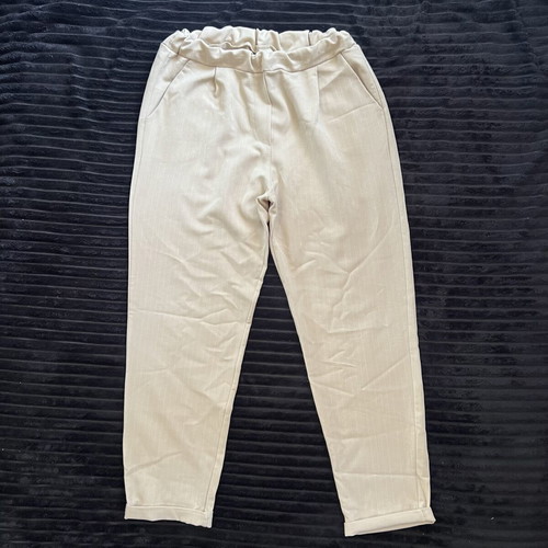 Striped vest and pants set like new, white and beige
