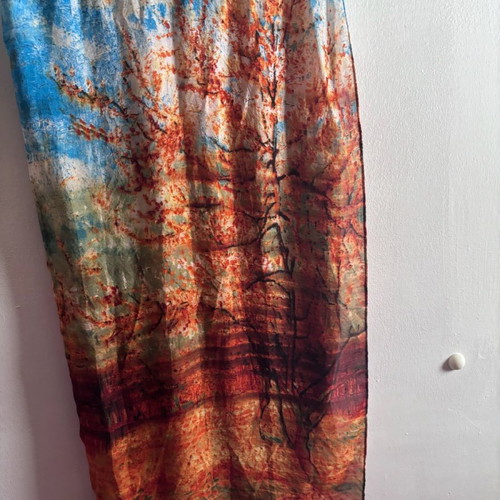 Scarf used with colorful tree design 190x45