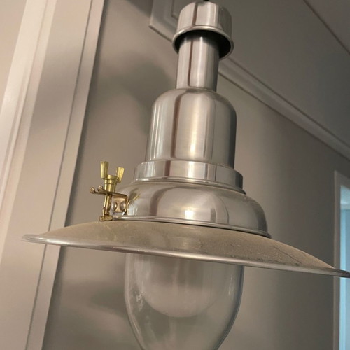 Inox kitchen ceiling light with bulb, modern